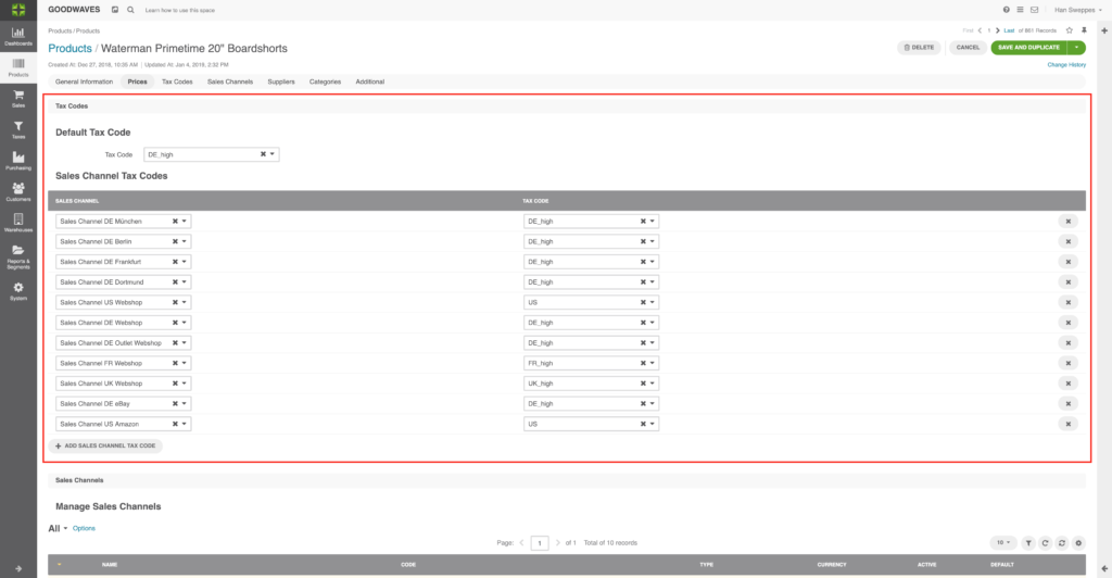 Assiging taxes to a product in Marello